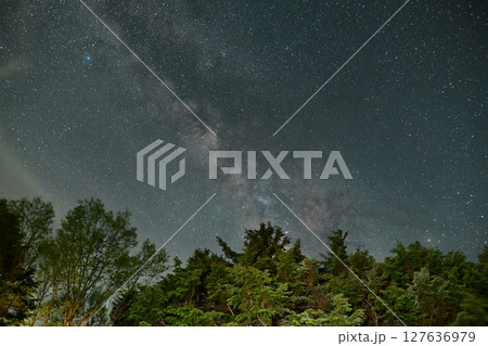 八ヶ岳での満天の星空と天の川 127636979