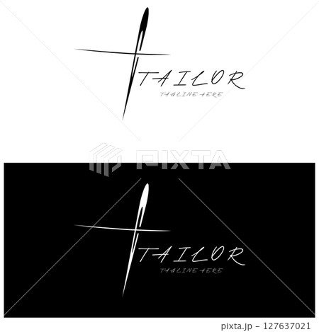 tailor logo icon illustration template combination of buttons for clothes, thread and sewing machine, for clothing product design, convection companies, fashion in vector form 127637021