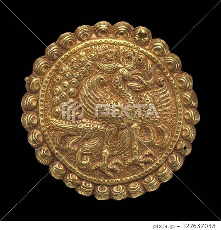 Ancient Chinese Gold Plaque Phoenix Motif Central Asian Historical Art Ancient Chinese Gold Plaque Phoenix Motif Central Asian Historical Art 127637038