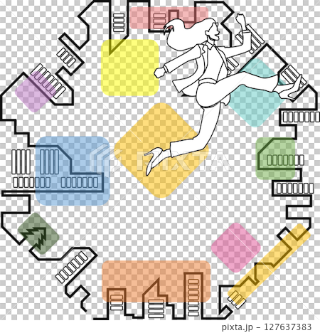 Illustration of an office district 127637383