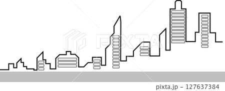 オフィス街のイラスト	 127637384