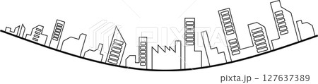 オフィス街のイラスト オフィス街のイラスト 127637389