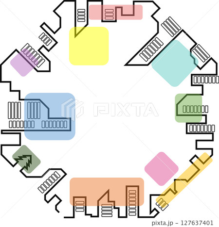 オフィス街のイラスト	 127637401