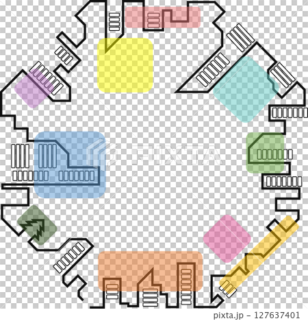オフィス街のイラスト	 127637401