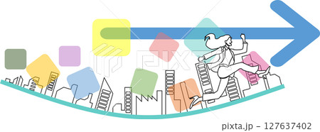 オフィス街のイラスト	 127637402