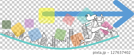オフィス街のイラスト	 127637402
