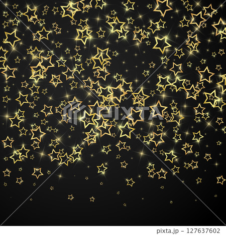 Gold sparkling star confetti. 127637602