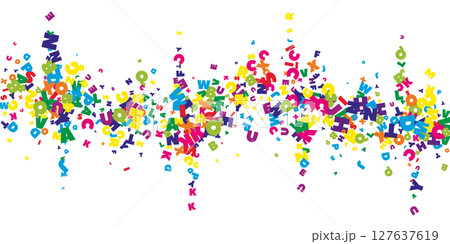 Scattered letters of latin alphabet. Colorful Scattered letters of latin alphabet. Colorful 127637619