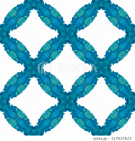 Oriental arabesque hand drawn border. Blue quaint Oriental arabesque hand drawn border. Blue quaint 127637623