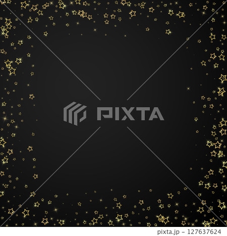 Gold sparkling star confetti. 127637624