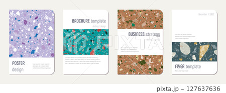 School diary cover design. Terrazzo abstract 127637636