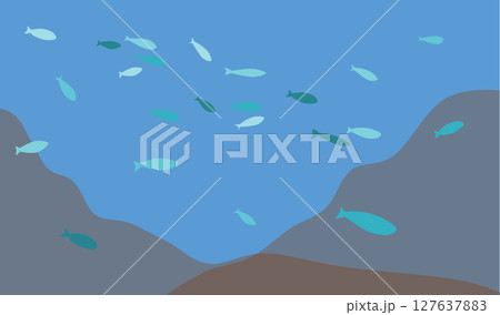 魚影のグラフィック素材イラスト	 127637883