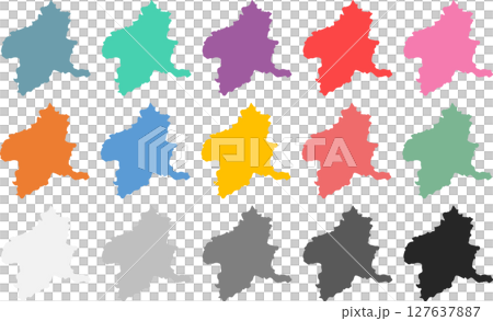 Japan map graphic illustration (Gunma) set 127637887