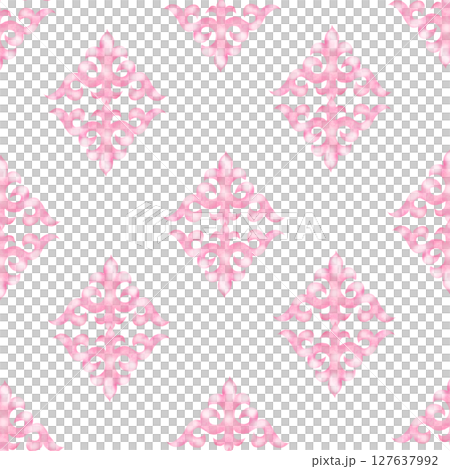 Kazakh pattern seamless watercolor. Ornament with with patterns. Hand drawn illustration on white background of Asian elements. For printing on fabrics and packaging paper for Nauryz Kazakh pattern seamless watercolor. Ornament with with patterns. Hand drawn illustration on white background of Asian elements. For printing on fabrics and packaging paper for Nauryz 127637992
