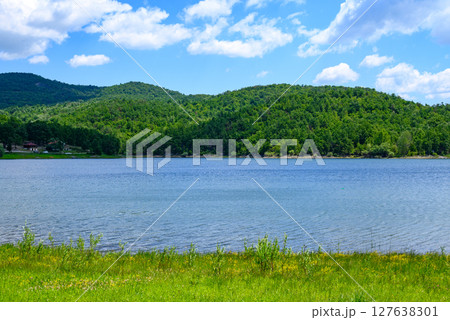 Bor Lake (Borsko jezero), an artificial lake in Eastern Serbia near the city of Bor Bor Lake (Borsko jezero), an artificial lake in Eastern Serbia near the city of Bor 127638301