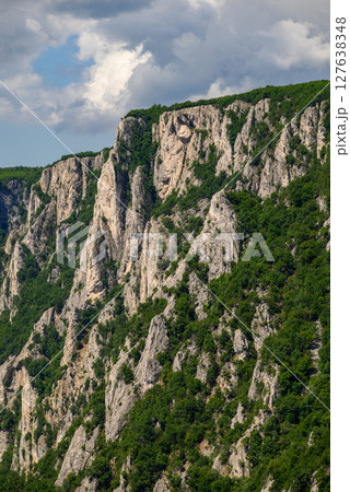 Landscape of of Lazar Canyon (Lazarev kanjon), the deepest and longest canyon in eastern Serbia, near the city of Bor 127638348