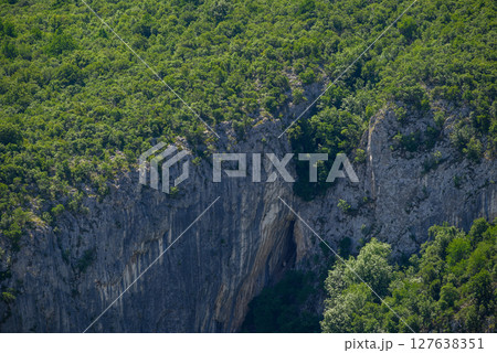 Landscape of of Lazar Canyon (Lazarev kanjon), the deepest and longest canyon in eastern Serbia, near the city of Bor 127638351