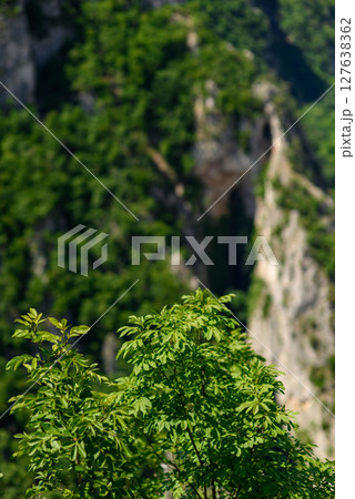 Landscape of of Lazar Canyon (Lazarev kanjon), the deepest and longest canyon in eastern Serbia, near the city of Bor 127638362