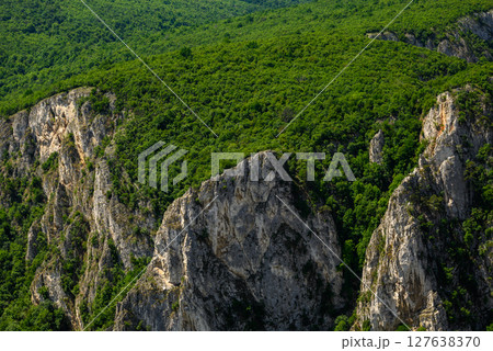 Landscape of of Lazar Canyon (Lazarev kanjon), the deepest and longest canyon in eastern Serbia, near the city of Bor Landscape of of Lazar Canyon (Lazarev kanjon), the deepest and longest canyon in eastern Serbia, near the city of Bor 127638370