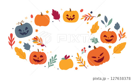 ハロウィン背景フレーム壁紙 127638378