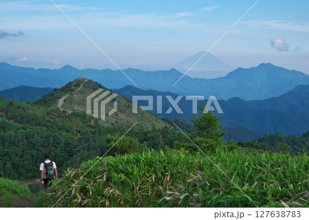 平沢山(1653M)山頂から望む富士山 平沢山(1653M)山頂から望む富士山 127638783