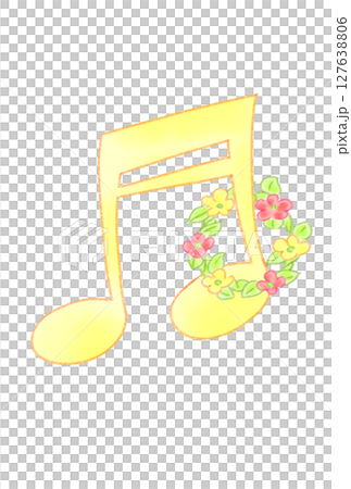 花のリングを付けた音符 花のリングを付けた音符 127638806