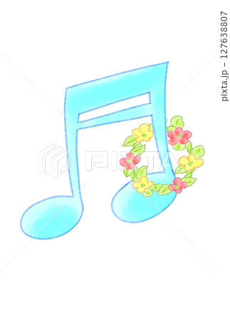 花のリングを付けた音符 127638807