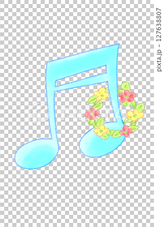 花のリングを付けた音符 127638807