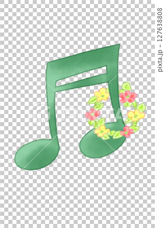 花のリングを付けた音符 127638808