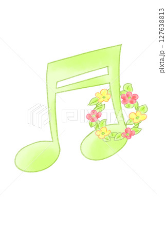 花のリングを付けた音符 127638813