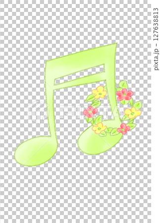 花のリングを付けた音符 127638813