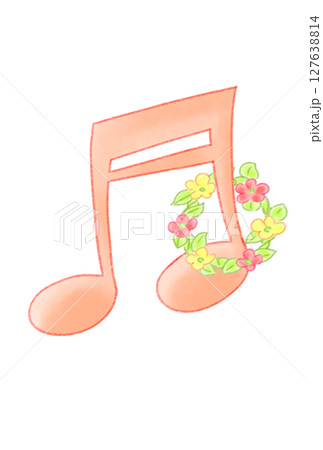 花のリングを付けた音符 花のリングを付けた音符 127638814