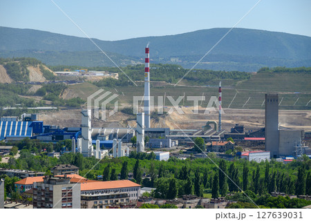 Copper mine and smelting complex of Zijin Bor Copper, owned by Chinese mining company Zijin Mining Group, in Bor, Serbia 127639031