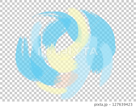 藍色水彩圓圈裝飾圖 127639423