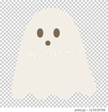 Simple and cute Halloween ghost illustration Simple and cute Halloween ghost illustration 127639798