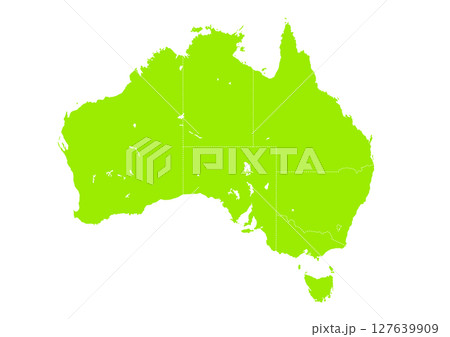 世界の地図より、オーストラリアの地図　(Map of Australia) 127639909