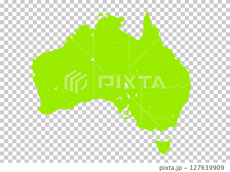 世界の地図より、オーストラリアの地図　(Map of Australia) 127639909