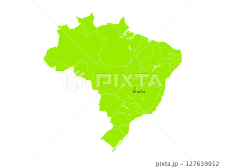 世界の地図より、ブラジル連邦共和国の地図　(Map of Brazil) 127639912