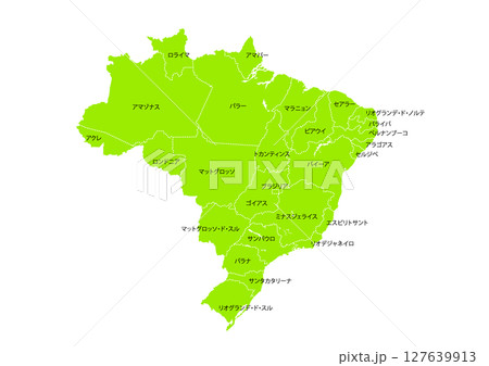 世界の地図より、ブラジル連邦共和国の地図　(Map of Brazil) 127639913