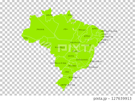 世界の地図より、ブラジル連邦共和国の地図　(Map of Brazil) 127639913