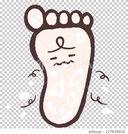 皮がむける足の裏のイラスト 127639928