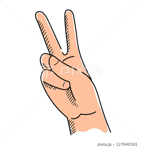 Peace hand gesture vector isolated 127640381