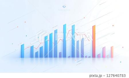 上昇するグラフ 上昇するグラフ 127640783