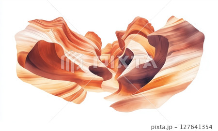 Antelope Canyon. Antelope Canyon hand drawn watercolor illustration 127641354