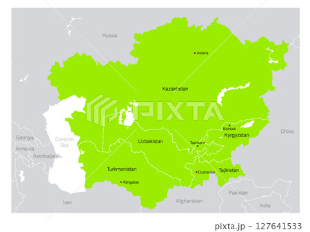 世界の地図より、中央アジアの地図 (Map of Central Asia.) 世界の地図より、中央アジアの地図 (Map of Central Asia.) 127641533