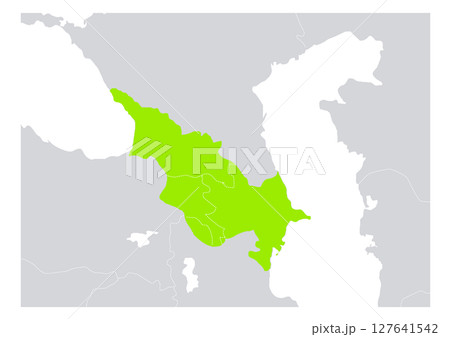 南コーカサス地方の地図　Map of Azerbaijan, Armenia, Georgia 127641542
