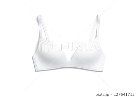Blank white wireless bra mockup, top view 127641713
