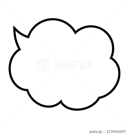 シンプルな吹き出しのイラスト　もこもこ 127642047