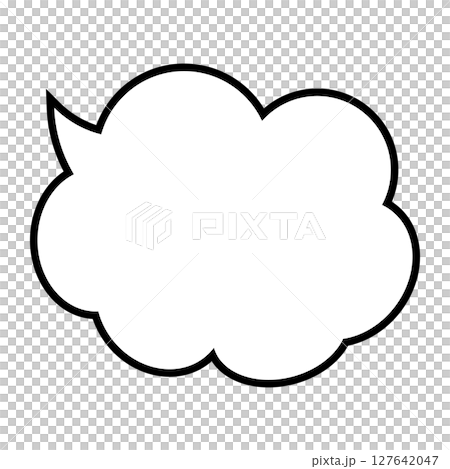 シンプルな吹き出しのイラスト　もこもこ 127642047