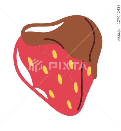 Chocolate dripped strawberry sweet dessert 127642458